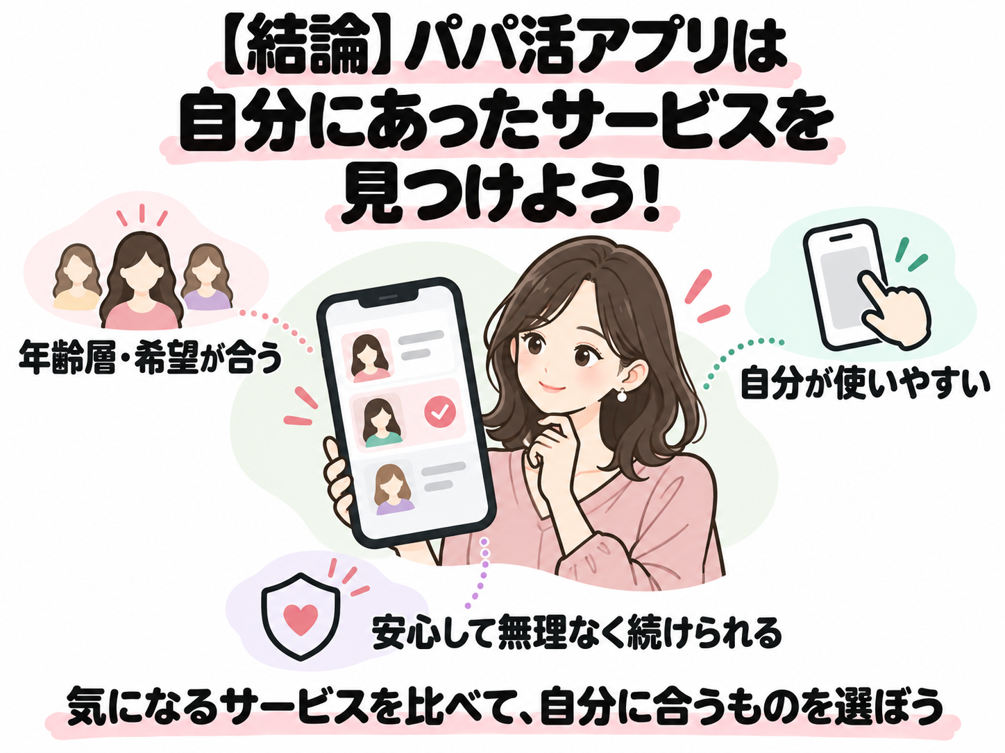 パパ活アプリは自分にあったサービスを見つけよう